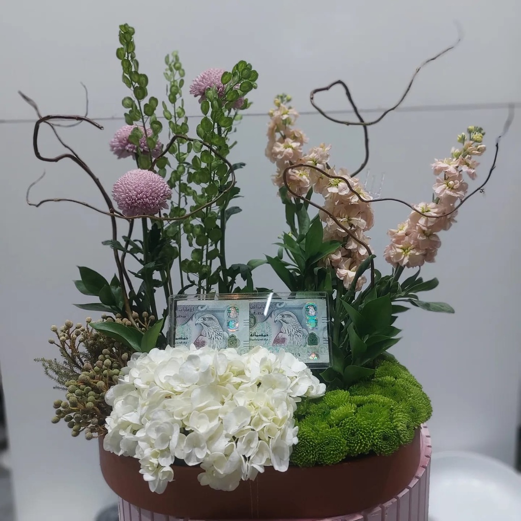Blooming Money in Leather Tray