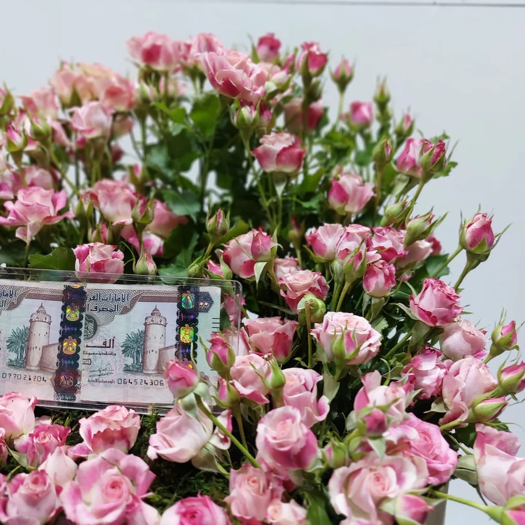 Baby pink Money Arrangement