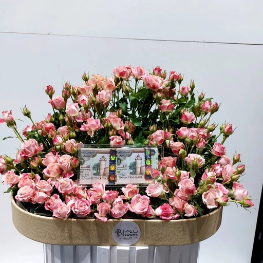 Baby pink Money Arrangement